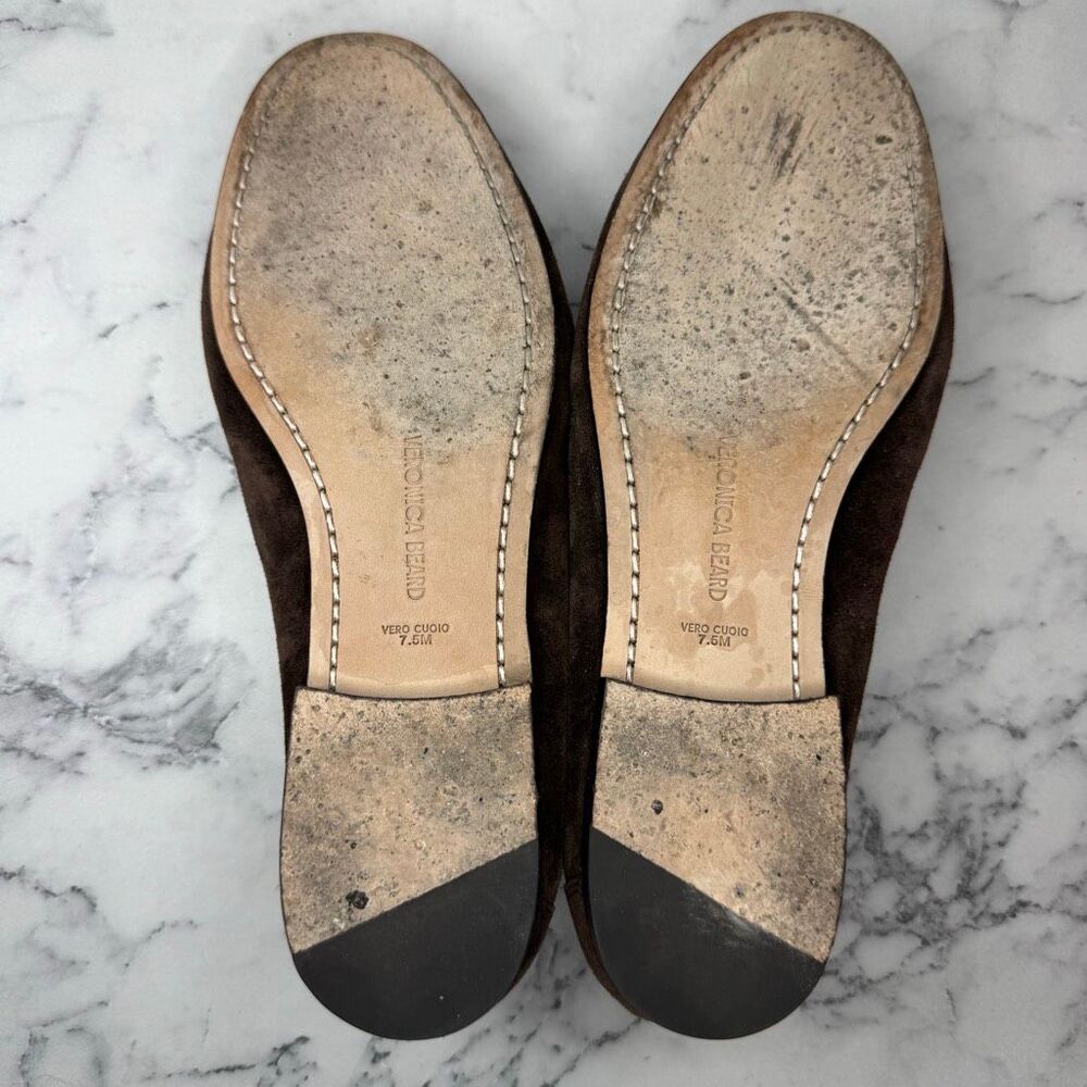 Veronica Beard Espresso Suede Penny Loafer 7.5 - Picture 6 of 7